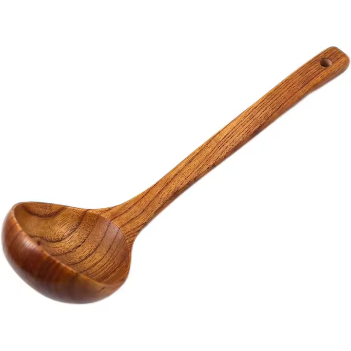 Largo, Cubo de sopa de Madera, grande de cocina, para revolver y Cocinar (marron) - 1