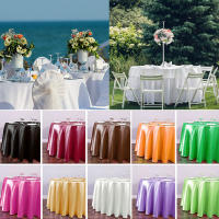 Mantel De Seda Redonda En Color Sólido Con Borde Hemizado Para Bodas Fiestas Restaurante Banquete Decoración De Mesa - details 15