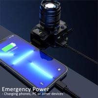 Linterna Frontal LED Inteligente Con Luz Blanca Y Inducción Recargable Por USB Sensor Zoom Multi-Función Para Exteriores - details 5