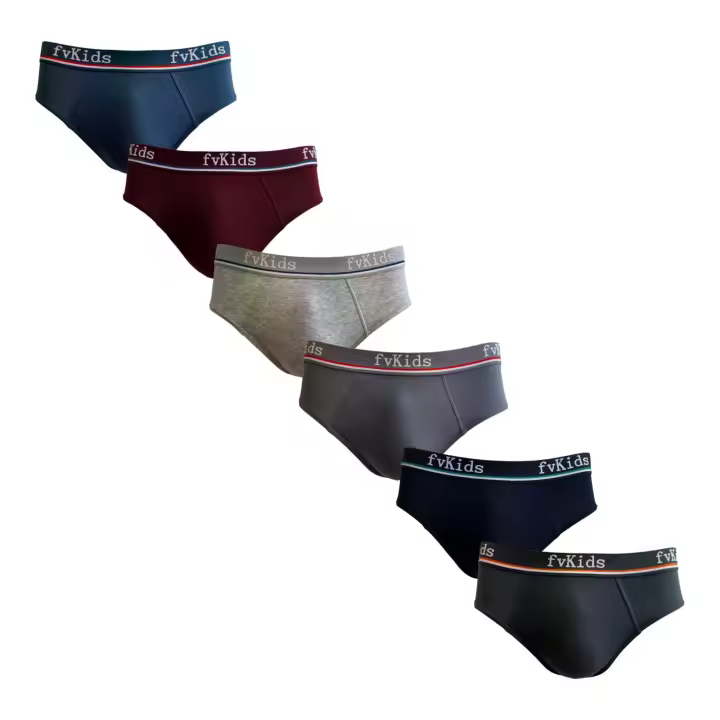 No Name Pack 6 Slips Niño Azul / Granate / Gris Claro / Gris Oscuro / Marino / Verde - 1