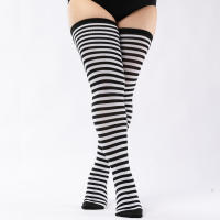 Medias Largas De Pierna Para Mujer Talla Grande Con Estampado Rayado Antideslizantes Para Halloween Accesorio De Costura - details 4