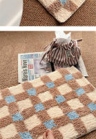 Carpetas De Piso Antideslizantes Absorbentes De Agua Estilo Coreano Cuadriculadas Para Baño Y Dormitorio Alfombra Fresca Para Niñas - details 5