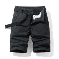 Shorts De Verano Para Hombre Puro Algodón Con Multiple Bolsillos Trabajo Casual Cintura Media Pierna Recta Overbice Longitud De Rodilla Playa - details 3