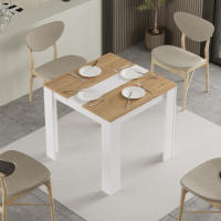 Mesa de Comedor Compacta 80x80 cm Blanco y Roble CASA basics - details 0