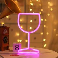 Lámpara De Pared LED Neón Con Luz De Vino paraGirls Habitación Club Boda Cumpleaños Fiesta Decoración De La Sala De Estar Alimentada Por USB O Batería - details 6