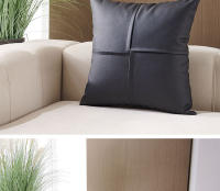 Funda de almohada moderna, sencilla y ligera de cuero sintético con costuras cruzadas, para sofá, cojín de cuero sintético para coche - details 11