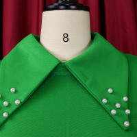 Vestido Elegante Para Oficina Para Mujer Profesional Con Cuello En V Y Diamantes Ajustado Silueta De Saco Midi Formal Vestido De Trabajo - details 13