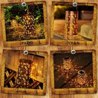 Lámpara Solar Exterior Colgante Con Elemento De Libélula Impermeable Decorativa Para Jardín Lámpara De Luces De Metal - details 10