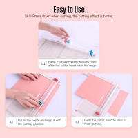 Cortadora De Papel Portátil KW-trio 12.6 Pulgadas Con Cabeza De Corte De Línea De Plegado Y Borde Recto Para Artesanía De Escritorio - details 15