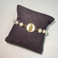 Pulsera De Perlas De Agua Dulce Virgen María Para Mujer Joyería Cristiana Con Encanto Regalo Para Amigos Pulsera De Cuero Genuino Con Cierre De Correa - details 5