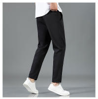 Pantalones Casuales Para Hombre Verano Estilo Coreano Ajustados Versátiles Deportivos Seda Helada Color Sólido Moda Casual - details 7