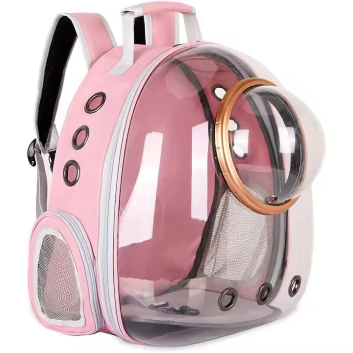 Pet Space Capsule Mochila, transportador de Gatos Pequeños y medianos, Transparente, Transpirable, a Prueba de Calor, transportador de Mascotas para Viajes, Senderismo, Caminar, Campamento - 1