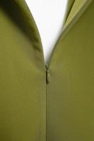 Vestido Mini Verde Con Cinturón Y Cierre De Cremallera En Espalda DUOPERI Para Mujer Estilo Vintage V-Neck Sin Mangas Chic Y Elegante Para Verano - details 7