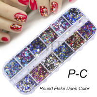 12 Grillas De Brillo De Uñas En Forma De Corazón Sequinias Holo Iridescentes Para Año Nuevo Y San Valentín BERX04 - details 8