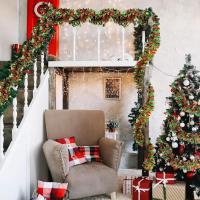 Guirnalda De Tinsel Navideña Metálica Brillante Con Luces LED Para Adornar Árbol De Navidad Decoración Gruesa Para El Hogar - details 7