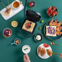 Sandwichera y tostadora portátil de alta potencia con revestimiento antiadherente, fácil de limpiar, calentamiento rápido, máquina para desayunar, diseño compacto, placa antiadherente, ideal para queso a la parrilla, filetes, etc. - details 0