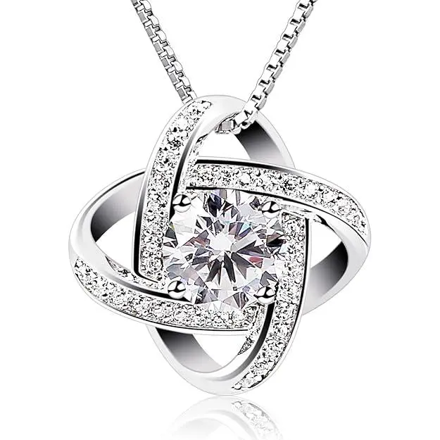 Collar Mujer Plata de Ley 925 ''Eres La Luz de mis Ojos'' con Para Regalo San Valentín Originales Cadena 45cm Longitud - 1