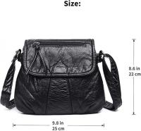 Bolsos cruzados para mujer, bolsos pequeños tipo mensajero, bolsos cruzados para mujer, bolso cruzado de piel sintética negra para colgar del hombro - details 0