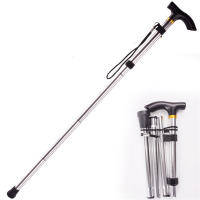 Bastón Multifuncional De Caminar Pólipos Telescopios Plegables Bastón De Ancianos Bastón De Madera Metálica Bastón De Paseo Al Aire Libre - details 4