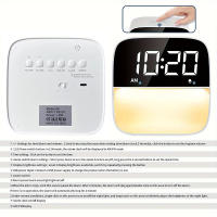 Reloj De Alarma Con Luz De Mesa Para Cama Luces Nocturnas Toque Lámpara De Escritorio Sonidos Naturales 3 Luzes Diminuibles Para Dormitorio - details 5