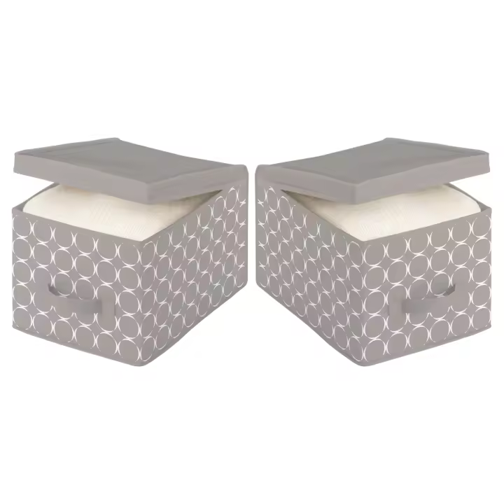 Cajas de almacenamiento de tela con tapa, Cosatto, 30 x 45 x 20 cm. 2 cajas para guardar ropa en el armario. - 1