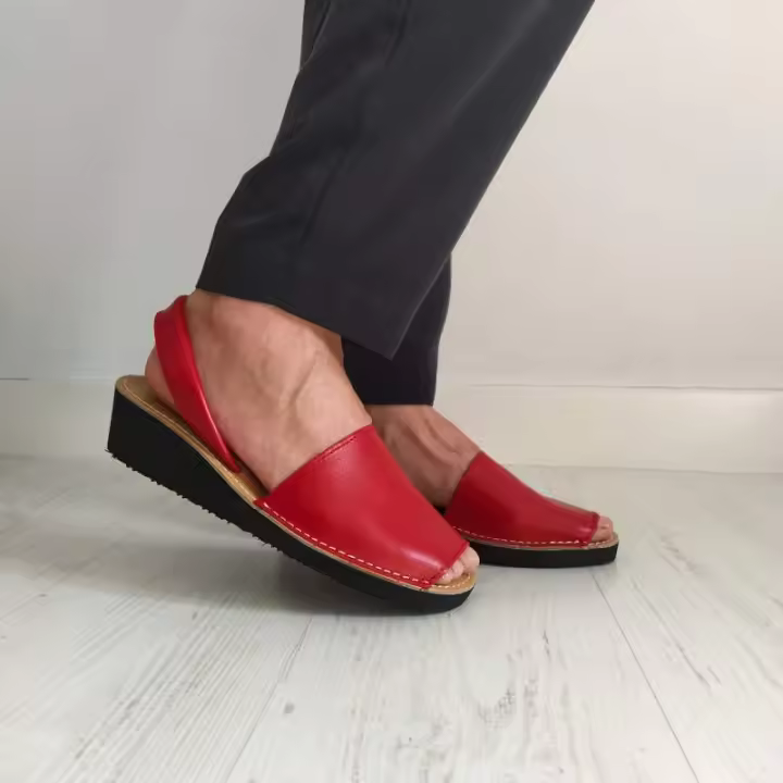 MADE IN SPAIN - Sandalia Ibicenca con Cuña de 4cm - Piel - Suela Antideslizante - 1