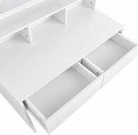 Makeup Vanity with Light | Dressing Table with Mirror, 2 Drawers and Storage Shelves | Modern White Makeup Table for Bedroom, Cosmetic and Jewelry Organizer - details 6