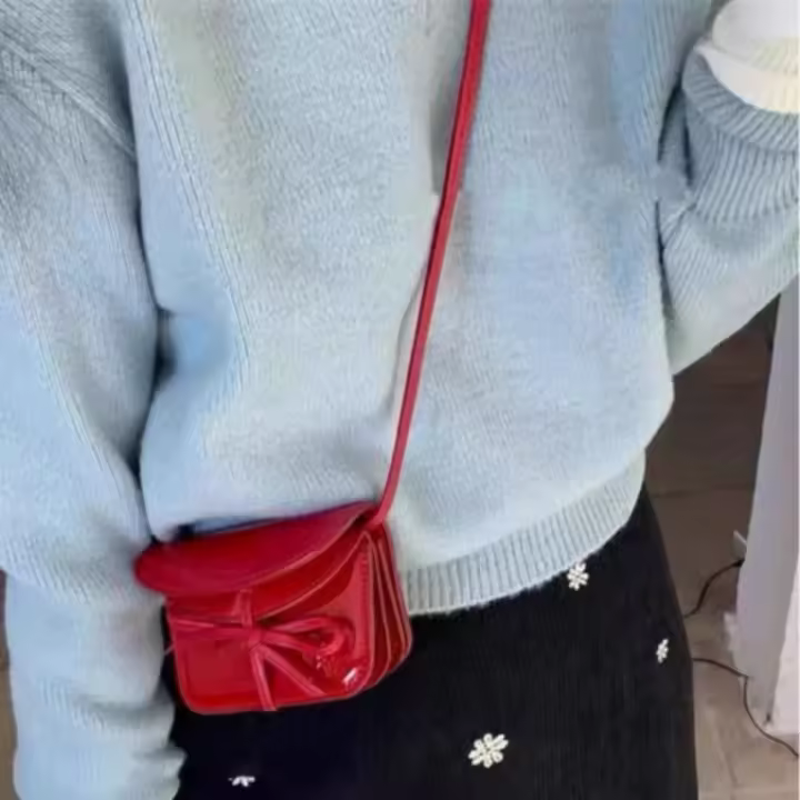 Bolso De Hombro Multicolor De Piel PU Mini Bolso Cuadrado Para Mujer Con Correa Cruzada Estilo Diario Para Comunicación Diaria - 1