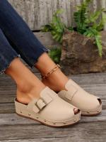 SP Zapatillas de Suela Gruesa para Mujer, novedad de Verano 2025, zapatillas de Suela Gruesa con punta Cerrada de gran tamaño y cinturón de cinturón decorativo. - details 23