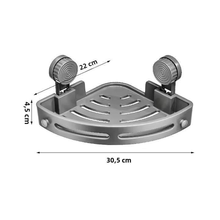 Estante De Almacenamiento Para Baño Con Ventosa En Esquina Sin Perforar Soporte Para Champú Organizador De Baño Material ABS Tipo De Montaje En Pared - 1