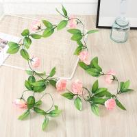 Guirnalda De Flores Artificiales Rosa 240CM Para Boda Decoración De Hogar Y Jardín Arco DIY Planta Falsa De Vínculo - details 4