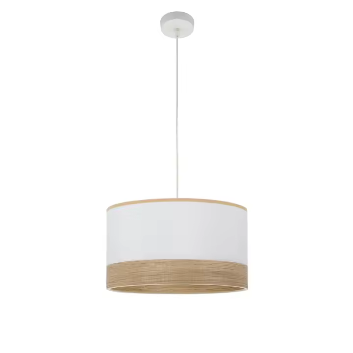 Fabrilamp - Colgante Olga 1xe27 Blanco/blanco-mad.clara Regx40x40 Cm - 1