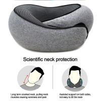 Almohada De Viaje Para El Cuello En Espuma De Memoria U-Shaped Ajustable Soporte Suave Para Descanso Del Mediodía Y Sueño - details 8
