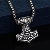 Collar De Runas Escandinavas Con Amuleto De Thor Mjolnir Y Vegvisir Colgante De Ancora En Acero Inoxidable Para Hombres Joyería Moda Unisex - details 7