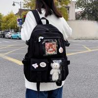 Mochila Grande Para Estudiantes De Secundaria Y Bachillerato Estilo Coreano Para Niñas Material De Nylon Con Lining De Poliéster - details 2