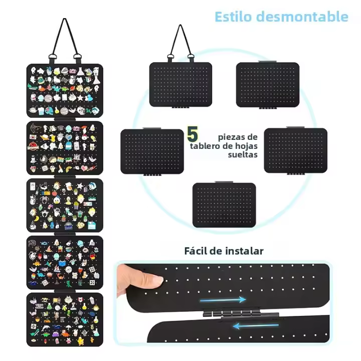Organizador De Joyas Plegable En Tela 1pc Colgante De 5 Niveles Para Pendientes Y Collares Bolsa De Almacenamiento Para Pulseras Y Collares - 1