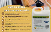 LYSSOLEN - Barniz Acrílico al Agua para Madera Exterior - Protección y Decoración de Maderas al Exterior - Barniz al Agua para Proteger y Embellecer Madera - Resistente y Duradero - details 1