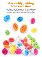 Juguetes Educativos Montessori Para Bebés Cestas De Pascua De Colores Y Formas Aprendizaje Sensorial De 12 Huevos Igualados Regalos Para Niños - details 1