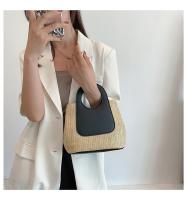 Bolso De Hombro De Paja De Colores Vintage Gran Capacidad Hecho a Mano Moda Sencilla Bolso De Verano Para Mujer - details 7