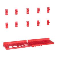 vidaXL Kit de cajas de almacenaje 96 pzas paneles de pared rojo negro - details 2