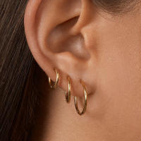 S&LE CHIC-Pendiente Aro Circular en Tonos Dorado y Plateado: Estilo Unisex para Mujeres y Hombres - details 2