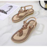 Zapatos de playa europeos y americanos para mujer, verano 2025. Zapatos casuales planos anchos con cuentas de madera tejidas. - details 17