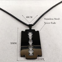 Collar De Acero Inoxidable Gótico Con Colgante De Cuchillo Para Hombre Negro Aesthetic Joyería Collier Homme N423S01 - details 0