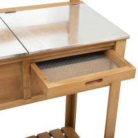 Mesa de Plantación con Banco DE TRABAJO galvanizado, estante y Jardinera, Mesa de jardinería de exterior para Jardines y Terrazas - details 4