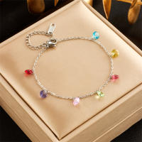 Pulsera De Cuarzo Colorido En Acero Inoxidable 316L DIEYURO Para Mujer Y Niñas Joyería De Moda Impermeable Regalo Con Encanto Geométrico - details 7
