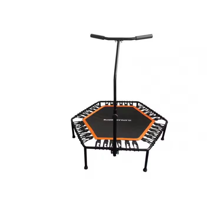 Trampolín ATAA Fitness PRO, cama elástica de fitness para practicar body jump en casa, práctico mini trampolín con barra de sujeción - 1