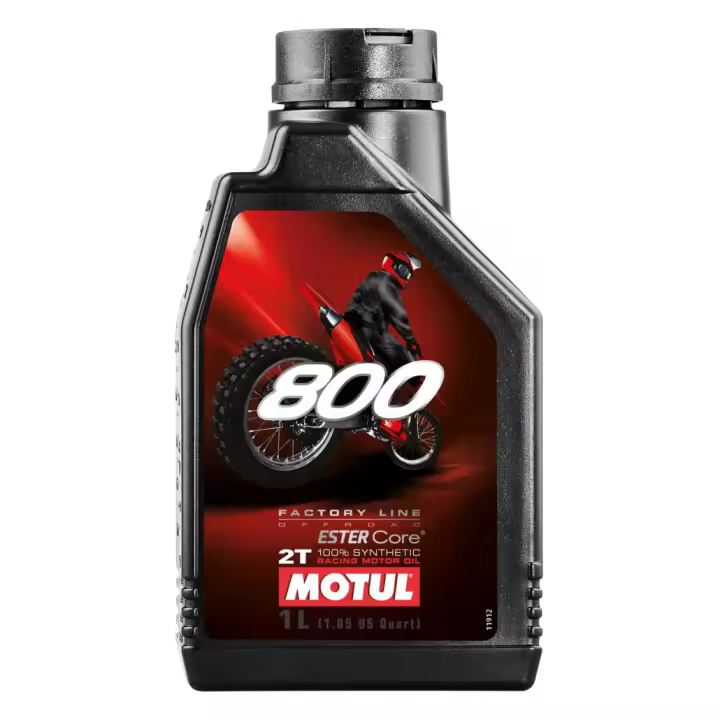 Motul 800 2T Factory Line - Lubricante de competición 100% sintético ESTER Core® para motores  2 tiempos - 1