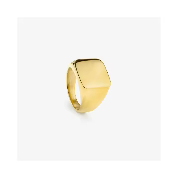 Radiant Joyas Hombre Anillo Hombre Anillo Hombre Sello Ancho Oro T22 Shine De Acero Dorado Talla Europea 62,00 Talla España 22,00 - 1