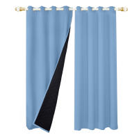 Cortinas De Blackout Tejidas 100% Gruesas Para Invierno Con Anillas Listas Para Instalar Para Sala De Estar Dormitorio Decoración Y Aislamiento De Luz - details 10