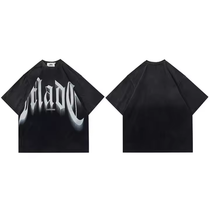 Camiseta Hip Hop Para Hombre Estilo Harajuku Con Estampado De Letras Y Tie Dye Gradiente Algodón Suave Y Transpirable Camiseta Casual De Verano T-Shirt Oversize - 1